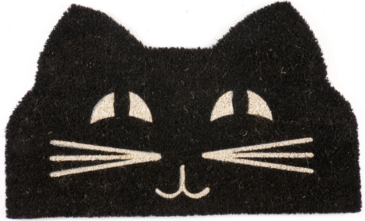 Kop van Zwarte Kat - Deurmat - Kokosmat