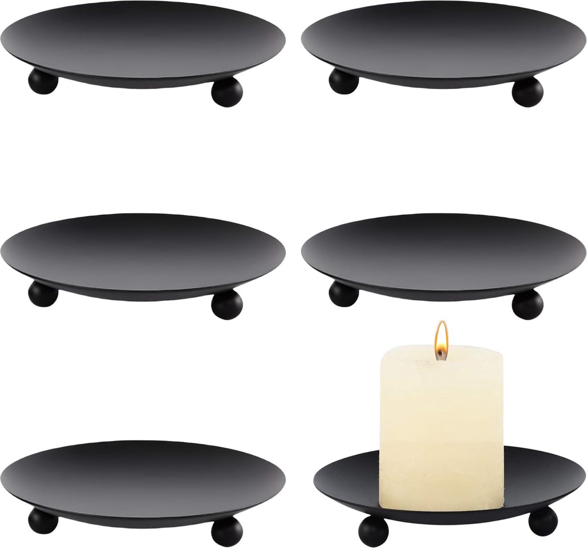 La'Moussawi ® Elegante Set van 6 Metalen Kaarsenhouders voor Stompkaarsen - Perfect voor Decoratieve Tafeldecoratie
