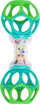 Oball, Rattle Ball, Travel Toy, Interactive Baby Toy, Grab Ball, Motoriek Speelgoed voor Baby's en Peuters vanaf de Geboorte, 1 Stuk (1er Pack), Blauw