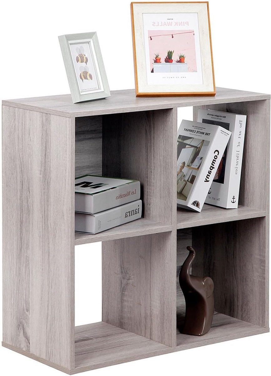 La'Moussawi ® Stijlvolle Kubus Boekenkast met Veelzijdig Opslagontwerp voor Woonkamer en Slaapkamer