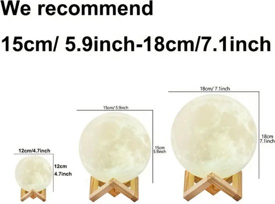 Nivard Nachtlampje - Volwassenen - Kinderen - Slaapkamer - Baby - Nachtlamp - Leeslamp - Slaapkamer - 15cm van Merkloos — afbeelding 5