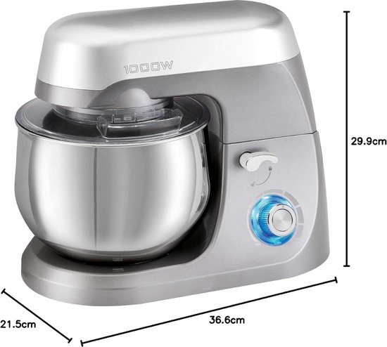 White-Label® Keukenrobot - Keukenmixer - Deegmachine Zwaar Deeg - Zilver van Merkloos — afbeelding 2