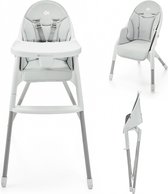 Kinderkraft DINNLY - Chaise de salle à manger pliable - Confortable et imperméable - Ceinture 5 points - Grandit avec votre enfant - Facile à nettoyer - Compacte à ranger - Plateau inclus - Construction en acier stable - Convient à partir de 6 mois