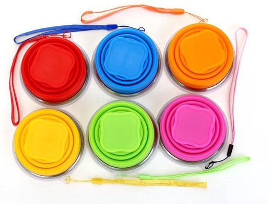 Scoby - Opvouwbare Beker - Siliconen Reisbeker - Collapsible Cup - 200ml - Geel — afbeelding 3