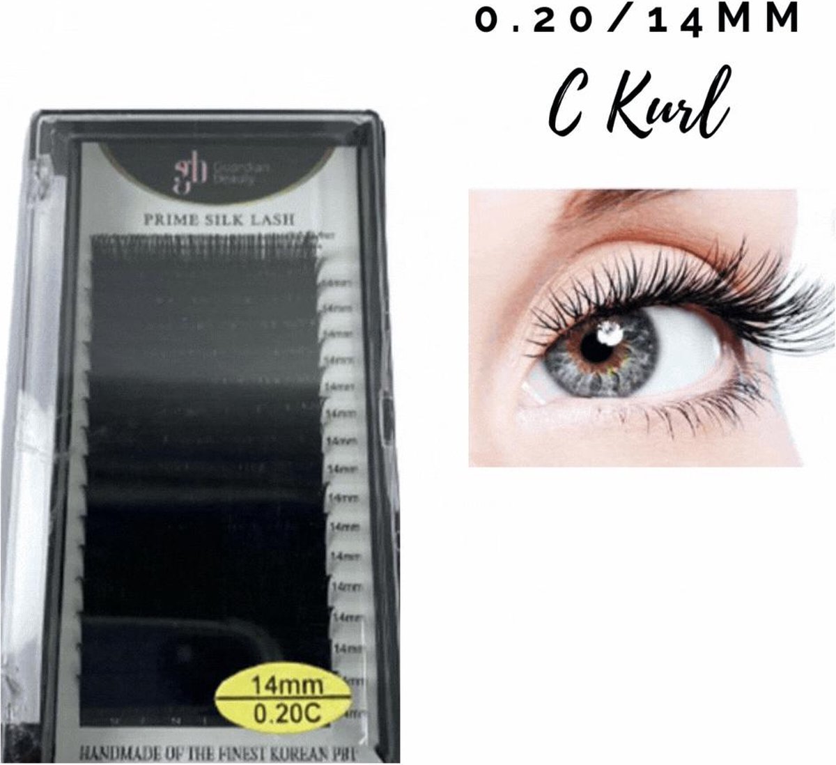 Guardian Beauty Wimpers Extensions - Prime Silk Lashes - 14mm - 0.20 C Krul
