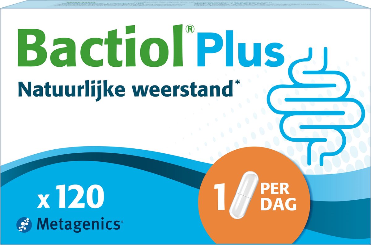 Goedkoopste Bactiol Plus Probiotica - 25 miljard levende bacteriën - Ondersteunt de darmflora & het immuunsysteem - Vitamine A & Vitamine D - 120 capsules - Voor een verbeterde weerstand
