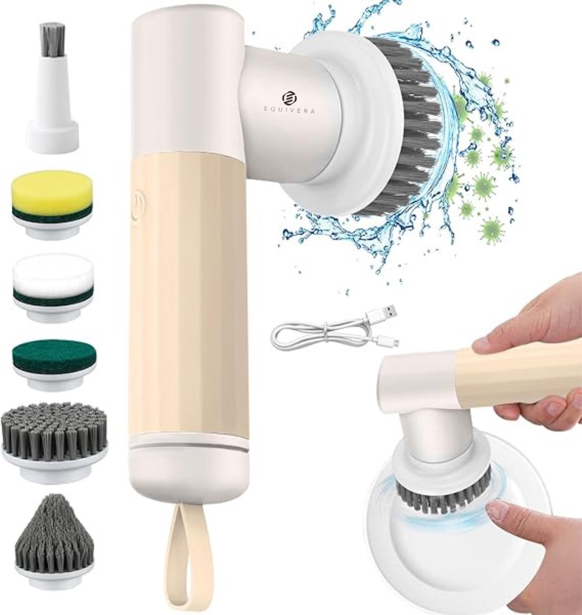 Goedkoopste Equivera Elektrische Spinschrobber- Spinning Schrobber - Elektrische Spin Schrobber - Draaiende Schrobber - Elektrische Schrobber - Schrobmachine - Poetsmachine - Schrobber - Elektrische Schrobborstel - Scrubber - Boenmachine - Spinscrubber - Elektri