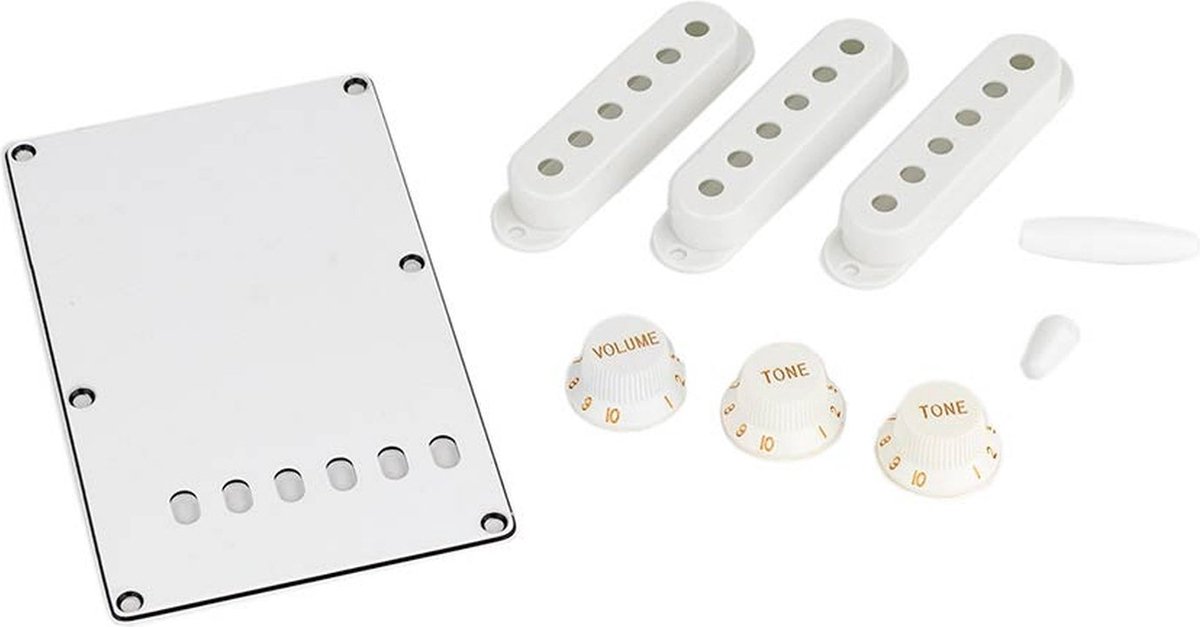 Allparts PG0549025 Accessoirekit voor Strat - Wit, 3-laags Backplate