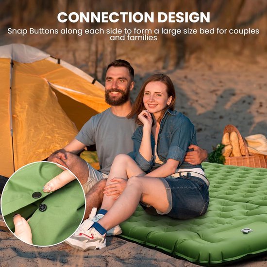Slaapmat Met Geïntegreerde Pomp BESTIF Zelfopblazende Isomat Voor 2 Personen - Ultralicht Campingmatras 190x120 Cm Ultralichte Isomat