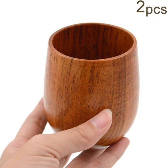 Jujube Cup Massief Houten Ronde Mok - Japanse Theemok, Natuurlijke Koffiemok, Sake Thee Mok, Creatieve Handgemaakte Mokken 2 Stuks