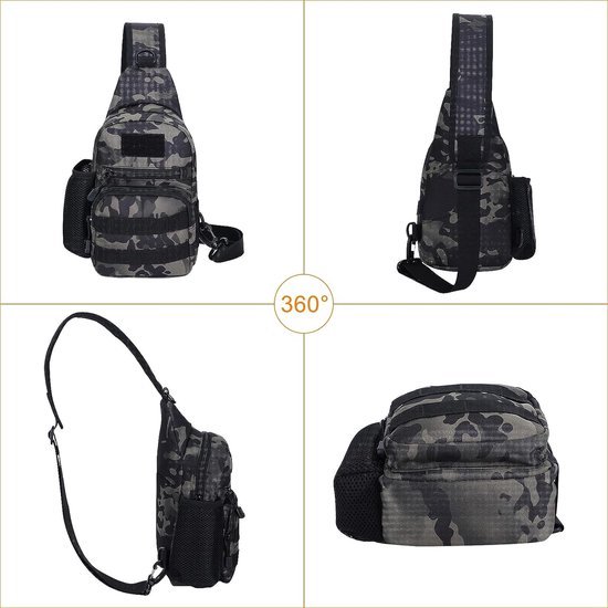 Tactical Travel Bag Schoudertas 10 L met Molle-ontwerp en