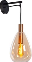 Zwart met gouden wandlamp Cheval van Brilliant kopen