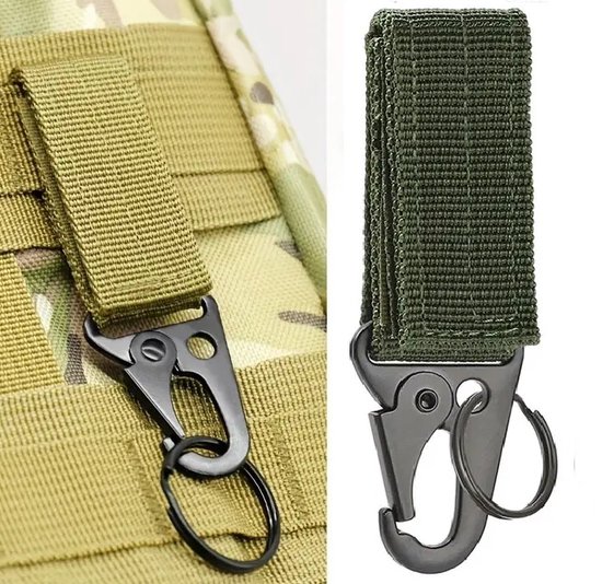 MiOYOOW 3 STKS Tactische Opknoping Gespen, Multifunctionele Nylon Riem Karabijnhaak Clip Met Sleutelhanger Voor Outdoor Sport Apparatuur Water Fles Rugzak 2727556097