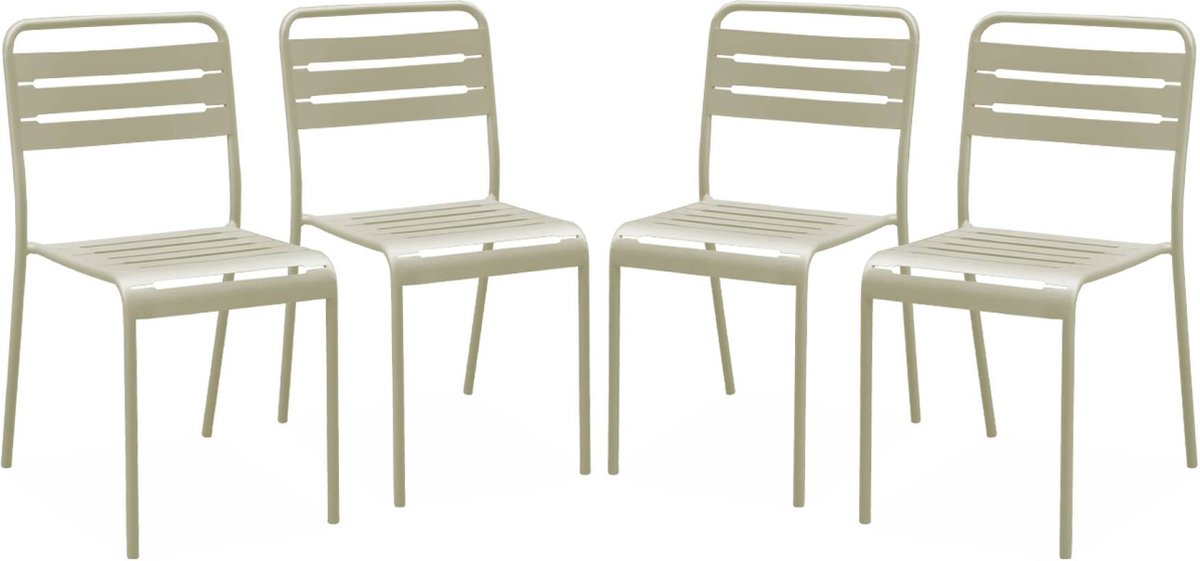 sweeek - Set van 4 tuinstoelen metaal - amélia