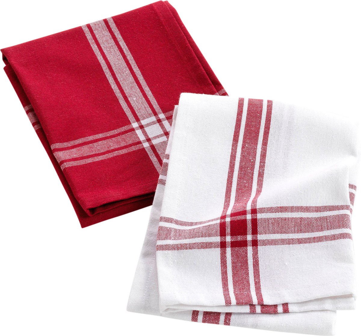 Wicotex - Theedoeken - Theedoek - Afmeting 50x70cm - Kleur Rood 2 stuks - Gerecycled Katoen