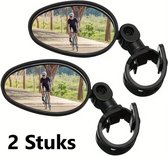 Set van 2 Ovale Fietsspiegels I Verstelbare Spiegel I eBike Fiets Spiegel I Achteruitkijkspiegel Ovaal I Fiets I 70 MM Diameter I 180 Graden Draaibaar