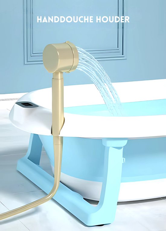 GoudenGracht Baby Bad - Handdouche Opening - Babybad - Babybad met standaard - Opvouwbaar - Digitale Thermometer - Roze van Merkloos — afbeelding 5