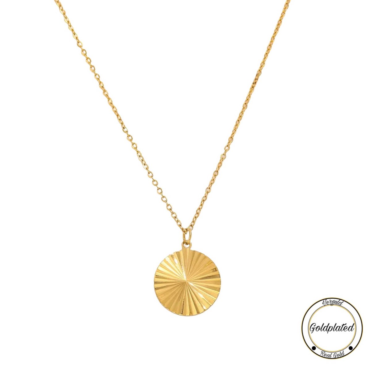 Borasi Ketting Met Ronde Bedel | Goudkleurig | Goldplated | RVS | Dames Sieraden | Dames Ketting |