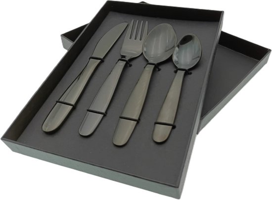 Couverts pour enfants avec gravure - Zwart - Pingouin