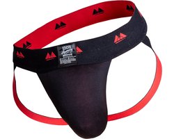 MM Sports The Original Jockstrap 2 inch Reversible Black/Red - MAAT M - Heren Ondergoed - Jockstrap voor Man - Mannen Jock