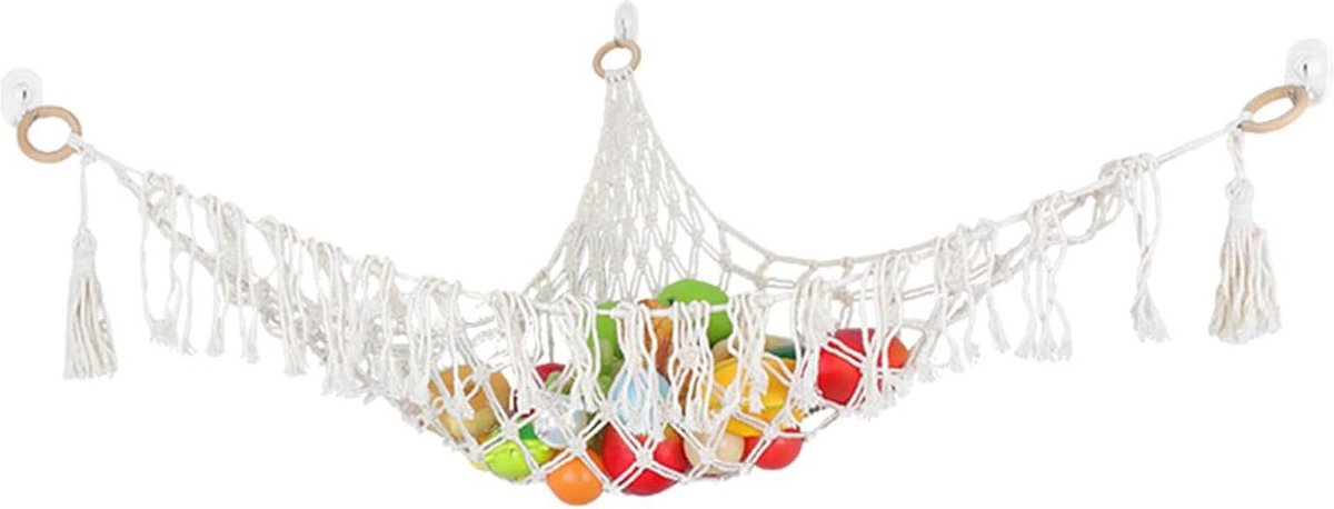 Corner Wall Hanging Storage Net - Filled Hammock for Kids' Stuff
