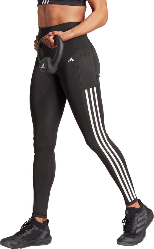 adidas Performance Optime 3-Stripes Lange Legging - Dames - Zwart- S | bol