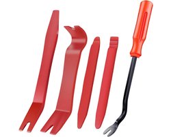 5 stuks - Car Audio System Dashboard Deurpaneel Verwijderen Demontage Gereedschap Set - rood - trimverwijderingstool - autopaneeltool - 14.5 cm - 14 cm - 17.5 cm - 20 cm - 23 cm