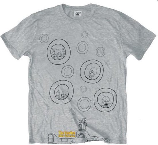 The Beatles - Bubbles Heren T-shirt - S - Grijs