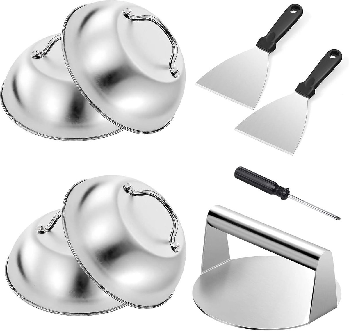 Compleet RVS Barbecue Gereedschap Set voor Perfecte Burgers en Teppanyaki