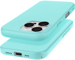 Avizar Beschermhoes Geschikt voor Apple iPhone 16 Pro Max halfstijf Soft-touch antisporens, Turquoise