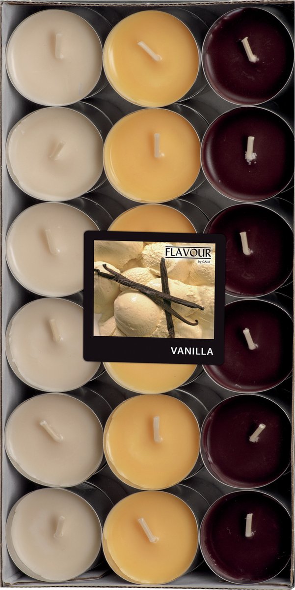 Conpax Geur theelichtjes/waxinelichtjes - Mega pack - 36x - Vanilla aroma - 4,5 branduren