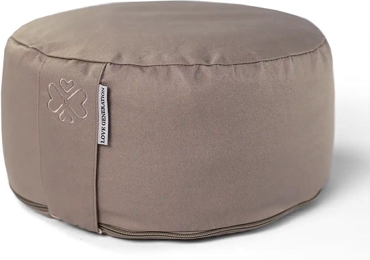 Bol.com Love Generation - Meditatiekussen - Rond - Taupe aanbieding