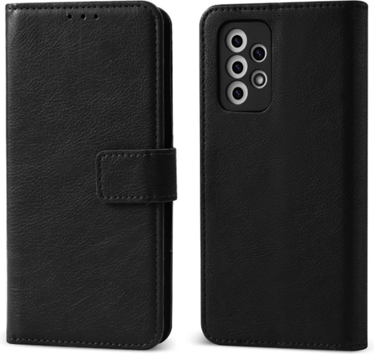 Geschikt voor Samsung A51 Fab Bookcase - Zwart - Ruimte voor 3 pasjes - Telefoonhoesje