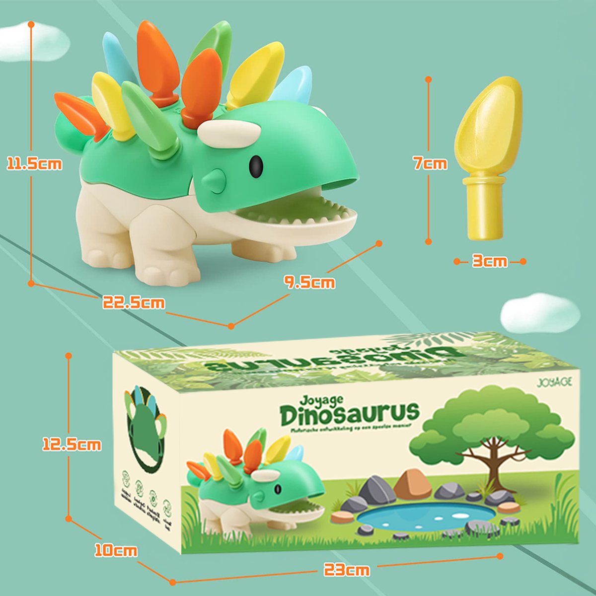 Joyage Dinosaurus Fijne Motoriek kleuters - Sensorisch speelgoed baby 6 maanden 0 jaar - Baby Speelgoed 1 jaar meisjes cadeau - Montessori speelgoed Meisjes speelgoed 2 jaar jongens speelgoed - Kinderspeelgoed Peuter speelgoed 3 jaar Kleuter — afbeelding 6