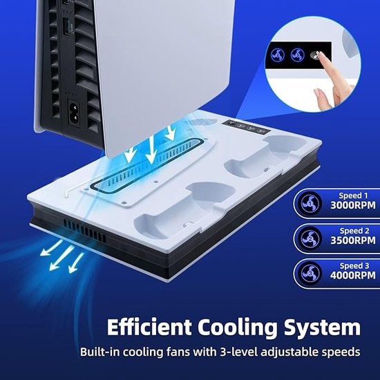 Yeerain Oplader voor Playstation Portal Remote Player, laadstation met afneembare USB C-poorten, 2 uur snel opladen, standaard, compatibel Playstation Portal/PS-portal