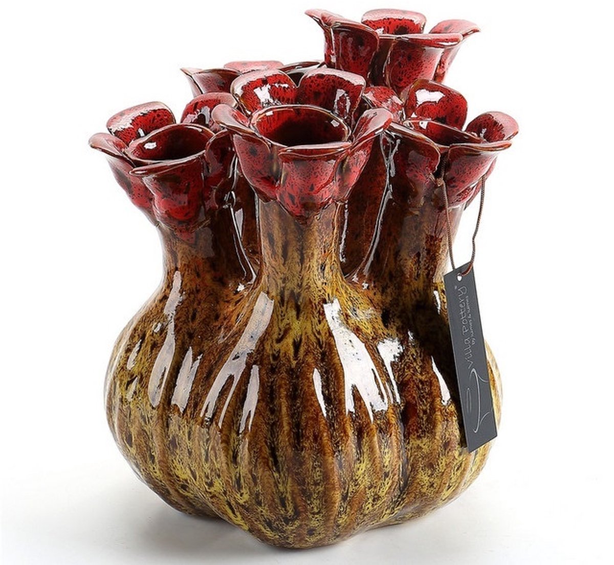 Villa Pottery Gele 5xtuit Vaas Quito 20x23x23 Hoog rood