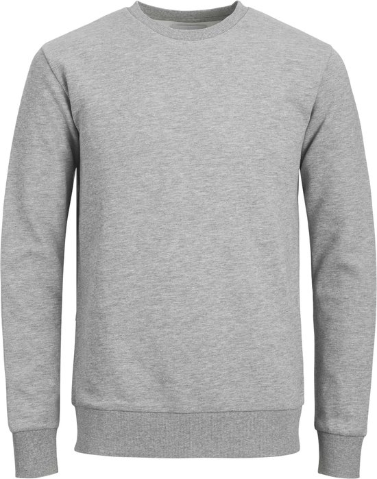 Basic Crewneck Sweat - Dames Trui - Lichtgrijs Gemêleerd Trui - Sweater Met Ronde Hals