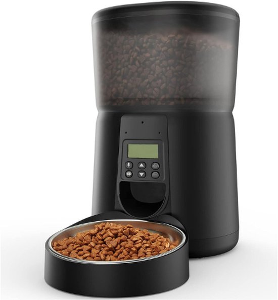 Automatische Voederautomaat Voor Katten – 2 Maaltijden, 350ml Per Bak – Programmeerbaar Tot 48 Uur – Geschikt Voor Droog En Halfvochtig Voer – BPA-vrij ABS – Incl. Ijsvakje Voor Vershouding