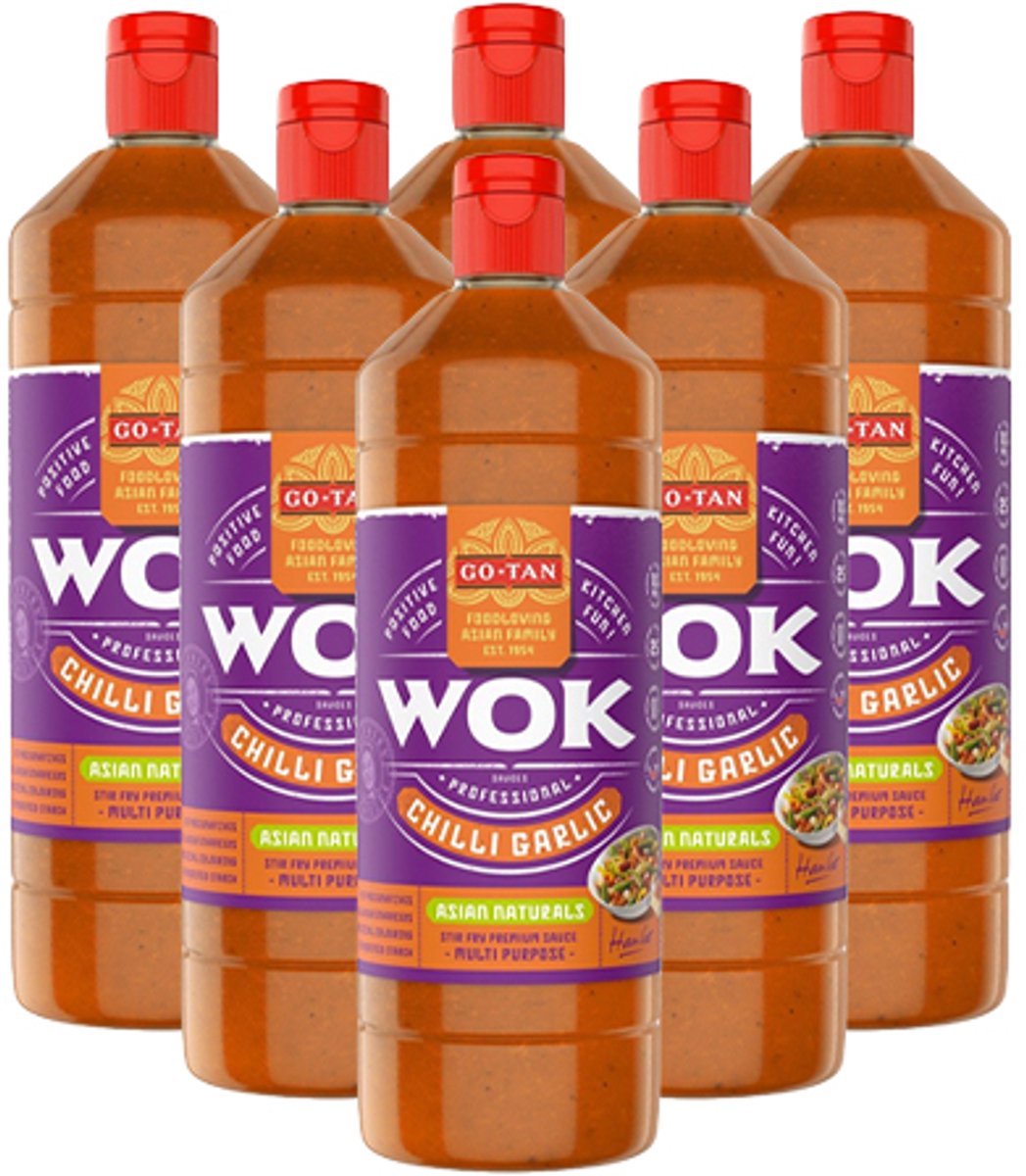 Go-tan - Woksaus Chilli Garlic - 6x 1ltr