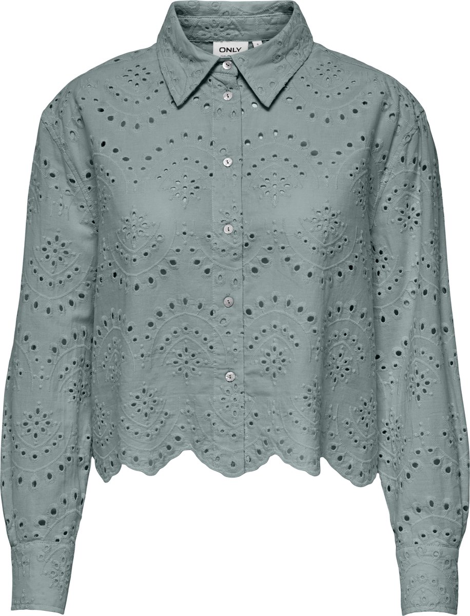 DAMES BLOUSE losjes smock zoom shirt Laag geplaatste schouder kraag
