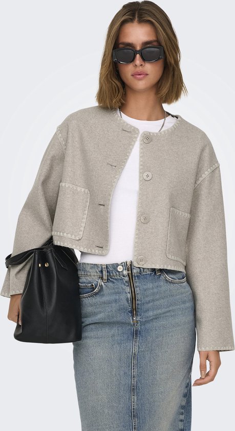Only Blazer Onlelba Life Scallop Edge Jacket Ot 15337586 Simply Taupe/moonbeam Dames Maat - M