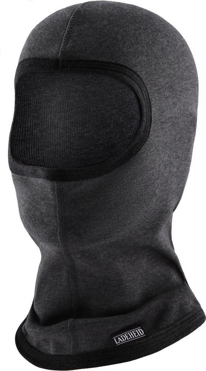 Ladeheid Balaclava Helmmuts Winter Muts Face Mask Katoen LA-LA40-142-BA – Eén voor iedereen Grafiet/melange-2