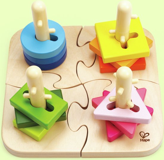 Hape Speelgoed - Vormen en kleuren puzzel als cadeau voor kind 1 jaar