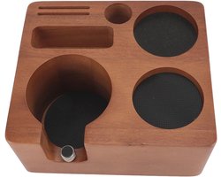 Verstelbare Houten Koffie Tamper Station voor Espresso - Multifunctioneel Organiser voor Portafilters