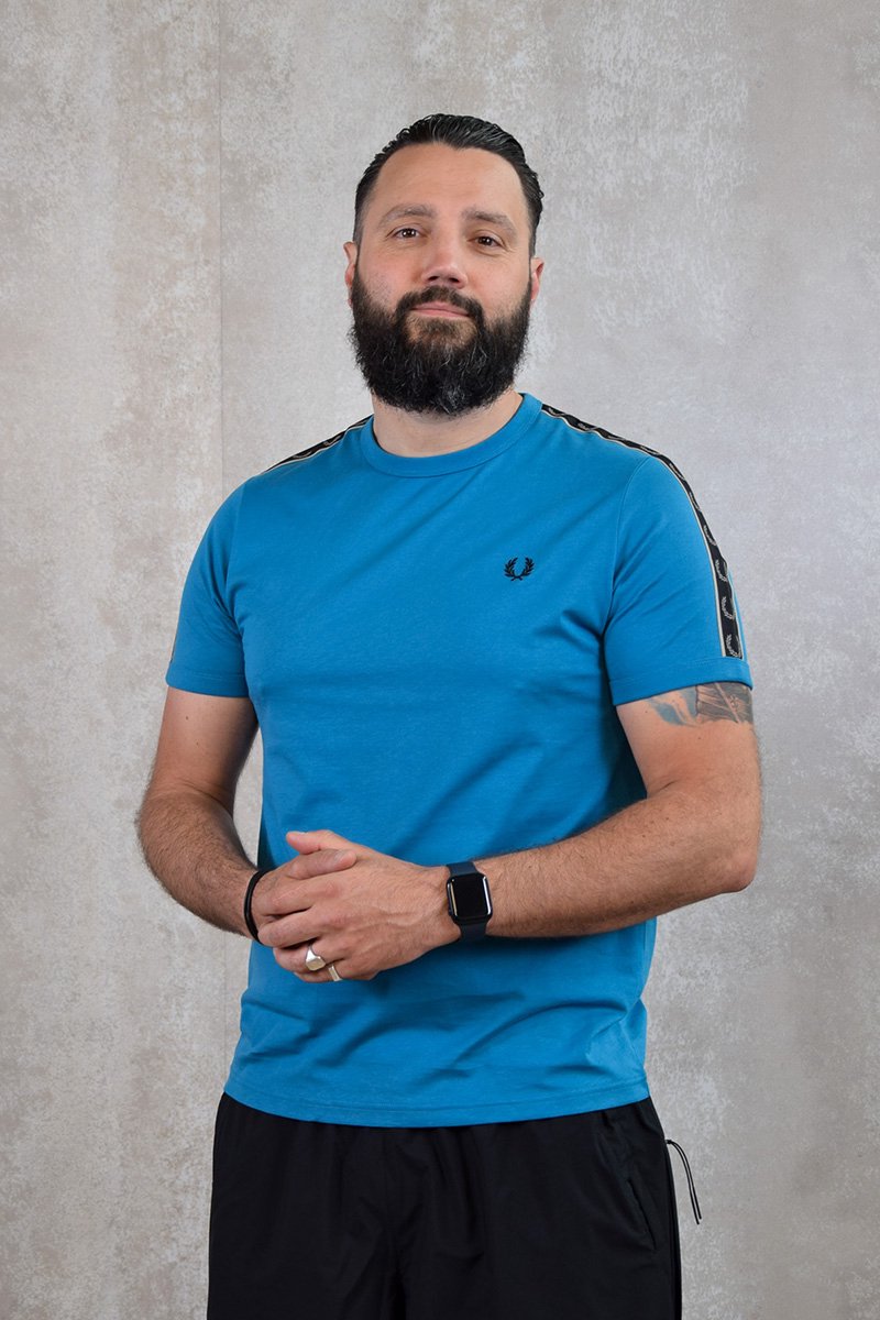 Fred Perry Contrast Tape Ringer T-Shirt Blauw