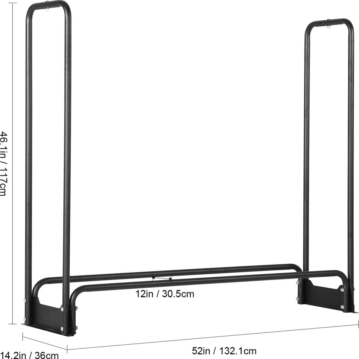Ariqo Brandhoutrek - Houtopslag - Haardhout Opslag - Incl. Waterdichte Hoes - Binnen & Buiten - 36x132x117 cm - 200 kg