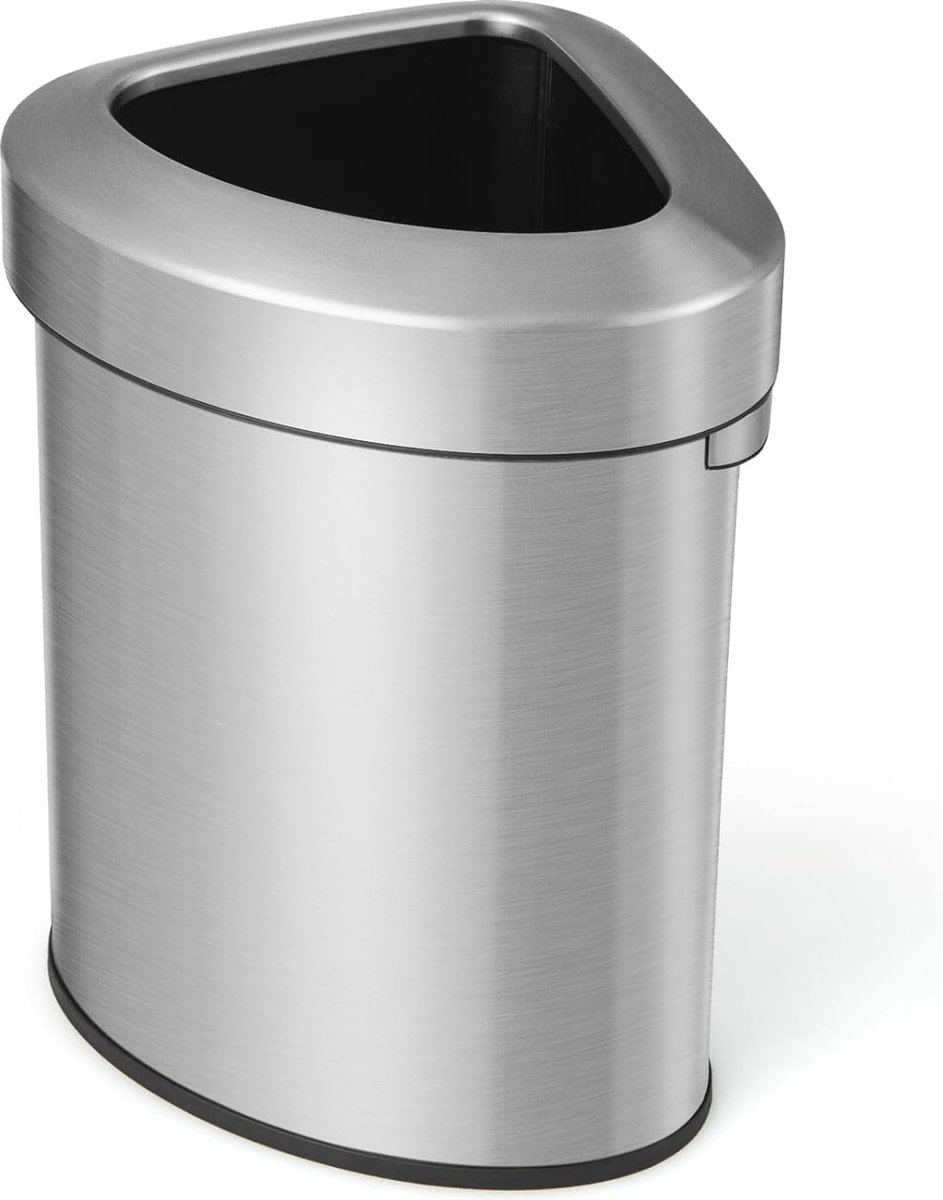 Goedkoopste Grote Vuilnisemmer 60 Liter van Roestvrij Staal met Handgrepen, Ruimtebesparend Design voor Hoekgebruik in Keuken, Badkamer en Kantoor