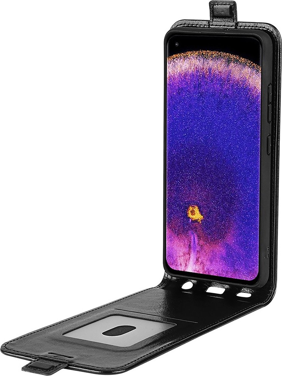 Cazy hoesje geschikt voor Oppo Find X5 Pro - Flip Case met Pasjeshouder - Zwart