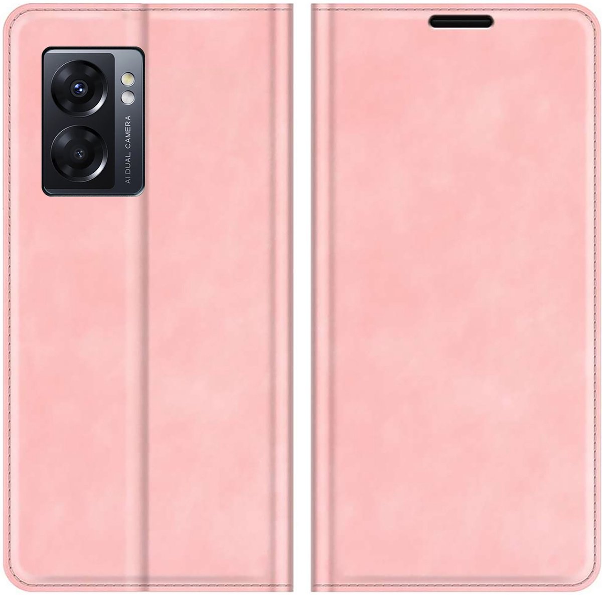 Cazy hoesje geschikt voor Oppo A77 - Hoesje met Pasjeshouder - Luxe Book Case - Roze