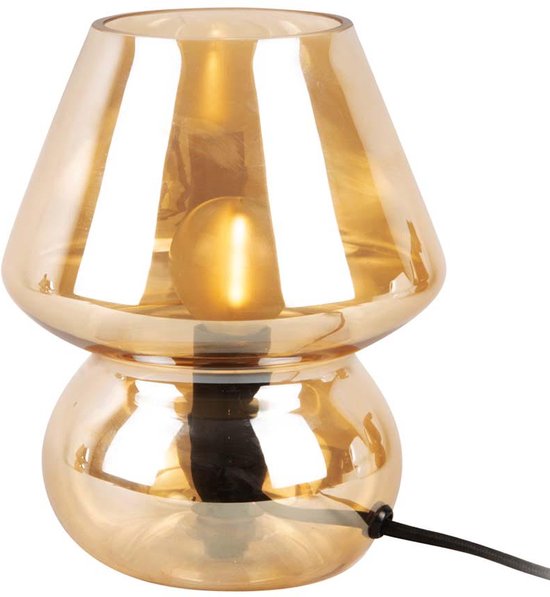 Tafellamp - Glas - Vintage - Amberbruin